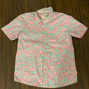 NWOT VSTR Large short sleeve men’s shirt smiley face print design